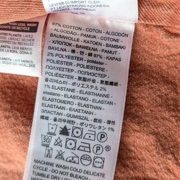 Levi's La Playa Top Rust Red Terracotta Orange Short Sleeve Tie Front Top XS - Picture 7 of 8